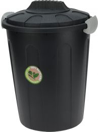 Koš za smeti s pokrovom 23l, pvc, črn, 
