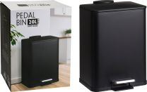 Koš za smeti s pedalko 20l, kovinski črn