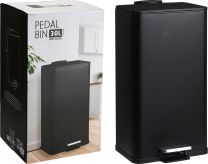 Koš za smeti s pedalko 30l, kovinski črn