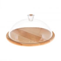 Podstavek za torto lesen s steklenim pokrovom Sophie, 33,5x14cm
