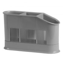 Odcejalnik za pribor 3 predelki, odstr.dno, siv
