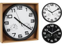 Ura stenska 25cm, s termometrom in merilnikom vlažnosti   
