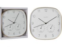 Ura stenska kvadr. 28,5cm, s termometrom in merilnikom vlažnosti   
