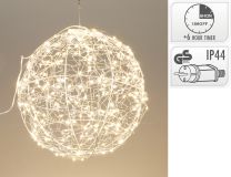 Krogla okrasna 500 led topla bela fi 35 cm s časovnikom, IP44, Koo.