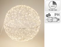 Krogla okrasna 960 led topla bela fi 58 cm s časovnikom, IP44, Koo.