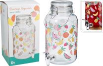 Vrč servirni steklen za vodo s pipco, 3,8l
