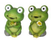 Figura vrtna žabica s solarnimi očmi 12 cm, Kaem.
