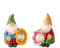 Figura vrtni  palček s solarno rožico 12 cm, Kaem.