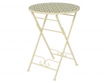 Miza vrtna Madrid zeleno rumene roižce  jeklo fi 58x76 cm, Kaem.