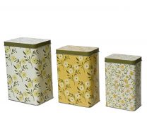 Doza kovinska, 3 velikosti, kvadrat Flower, 3/1
