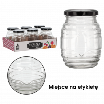 Kozarec za shranjevanje medu, 380ml, s pokrovom
