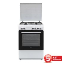 Štedilnik plinski VOX GBH 6400W, širina 60 cm, 4x plin, pečica 72 L, bel