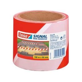 Trak označevalni Tesa Signal, rdeč/bel 100m x 80mm
