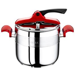 Lonec ekonom 5l inox rdeč, indukcija
