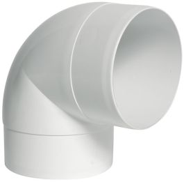 Koleno za prezračevalni kanal okrogli fi 104mm/90°, beli