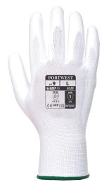 Rokavice PW PU Palm (bela) št.S/7