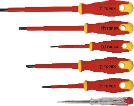 Izvijač električarski vde 1000v 6-delni set - 39d673 Topex