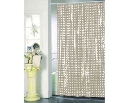 ZAVESA ZA TUŠ+KLJUKICE   ROUNDS/SAND, 180X200, PVC ,  