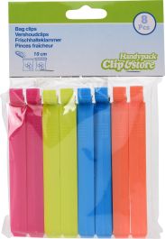 Ščipalke za spenjanje vrečk set8/1 pvc razl. barve**
