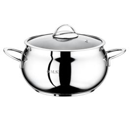 Lonec 3,7l s stekl. pokrovom 2-R inox, trebušasta, 20x12cm, indukcija
