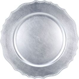 Krožnik božični, srebrna, fi 33 cm, Koo.