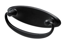 Ročaj pohištveni, 94x30x14mm, dvovijačni, razdalja med vijaki 64mm, medenina / črn 