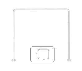 Tirnica za tuš zaveso 90x90/80x170/90x85x90 bel, GEDY TUNI900 