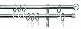Karnisa antik optik, FI19/16mm, dolžina 120-230cm, izvlečna, 2-tirna, inox