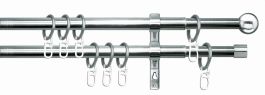 Karnisa antik optik, FI19/16mm, dolžina 200-350cm, izvlečna, 2-tirna, inox