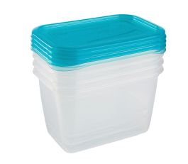 Posoda za hrano Fredo ˝fresh˝ set 4x0,75l 15,5x10,5x8,5cm modra 
