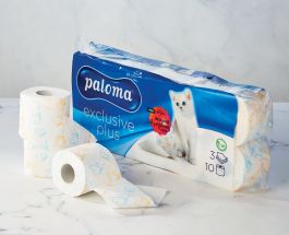Papir toaletni rolice, Paloma exclusive, 3 sl., 150 list., 10/1, 100 % celuloza, bel, tisk+parfum 

