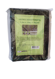 Agrotekstil VRTKO 1,5x10m, 70 gr, črna zelene črte