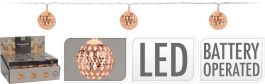 Lučke 10 led kroglic toplo bele baterijske, Koo.