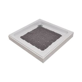 Podloga za tuš kad 50x50 cm PVC, BUBBLES sivo/rjava
