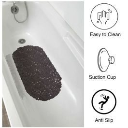 Podloga za kopalno kad PVC 69x36 cm BUBBLE sivo/rjava
