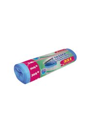 Vrečke za smeti 570x490x0,015 my, 35l, 15/1, modre s trakom, PEHD