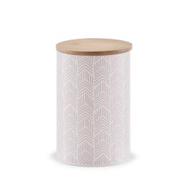Doza z bambusovim pokrovom, 1000ml, kovinska, roza, Zeller