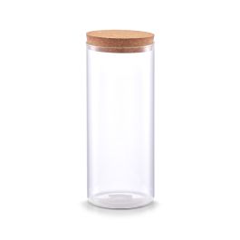 Doza steklena 1400ml z pokrovom iz plute, 9,5x23, 
