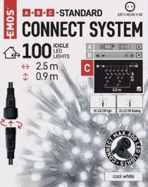Lučke povezovalne LEDENE SVEČE, 2,5x0,9 100LED BELA/BELA utripajoča