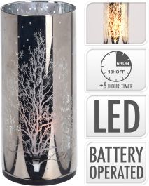 Svečnik srebrn led, 15cm, Koo.