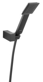 TUŠ SET MINI  SINUS ČRN- GIBLJIVA CEV 150 CM, PRHA 1 FUNKCIJA, GIBLJIVO OBEŠALO ZA PRHO