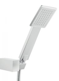 TUŠ SET MINI SINUS (GIBLJIVA CEV 150 CM, PRHA 1 FUNKCIJA, OBEŠALO ZA PRHO) KROM