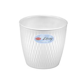 Lonec cvetlični Liberty fi 30 x H27 beli, Stef.