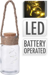 Svečnik z led lučkami na baterije, 15 cm, Koop.