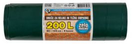 Vrečke za smeti 900x1250x0,06 my, 200l, 5/1, črne, extra močne , PELD
