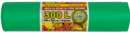 Vrečke za smeti 1200 x 1400 x 0,045 my, 300 l, 5/1, modre, zelene, PELD 
