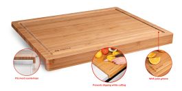 Deska bambus z robom za valjanje testa, Alpina, 45x35x3.6cm
