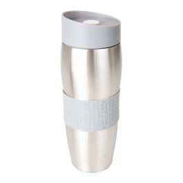 Lonček - kava za sabo 400ml z sivim silik.obroč., inox, Daj.