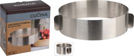 Obroč za torto nastavljiv od 16-30cm x7,5cm, inox, 
