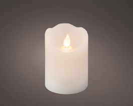 Sveča novoletna led bela mat., 7,5x10cm, Kaem.